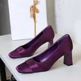 thumbnail image 2 of Women Square Toe High Heels 7CM Sexy Pumps Silk Wedding Evening for Bride Prom Party, 2 of 5