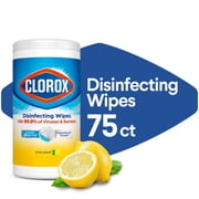 Pack of 4 Clorox Crisp Lemon Disinfecting Wipes, 75 ct (packaging may vary)