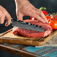 thumbnail image 6 of Kiritsuke Chef`s Knife 8" - Japanese Traditional Kitchen Knives for Slicing Meats and Vegetables - Ergonomic PakkaWood Handle - Laser Etched Waved Pattern, 6 of 10