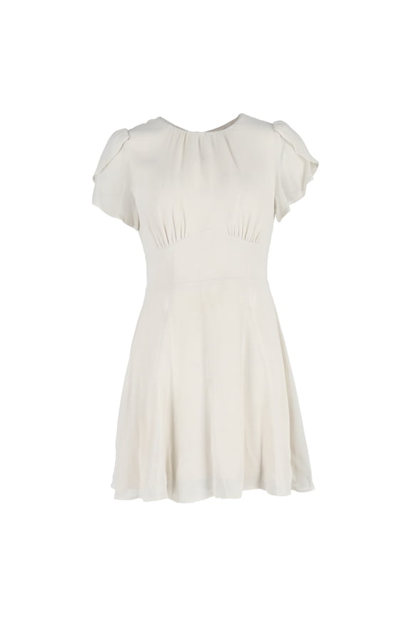 Pre-Owned Reformation Tulip Sleeve Mini Dress in White Viscose