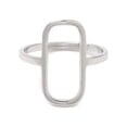thumbnail image 1 of Non-Tarnish 304 Stainless Steel Hollow Rectangle Adjustable Ring for Women Stainless Steel Color US Size 6 1/4(16.7mm), 1 of 3