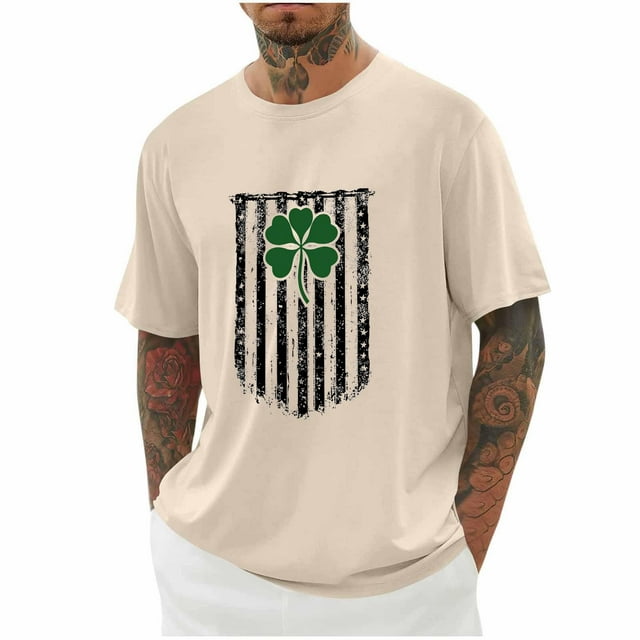 Wancir Chemises pour Hommes Liquidation Vente Hommes Imprimé Col Rond Décontracté Mode Manches Courtes Blouses Col Rond Chemises