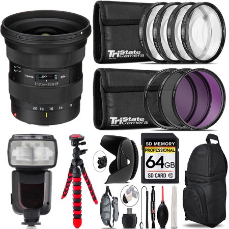 Tokina atx-i 11-20mm f/2.8 CF Lens (Canon) + Canon Speedlight & More - 64GB Kit