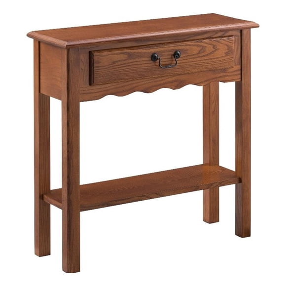 Leick Furniture Wood Wave Console Table in Medium Oak Finish