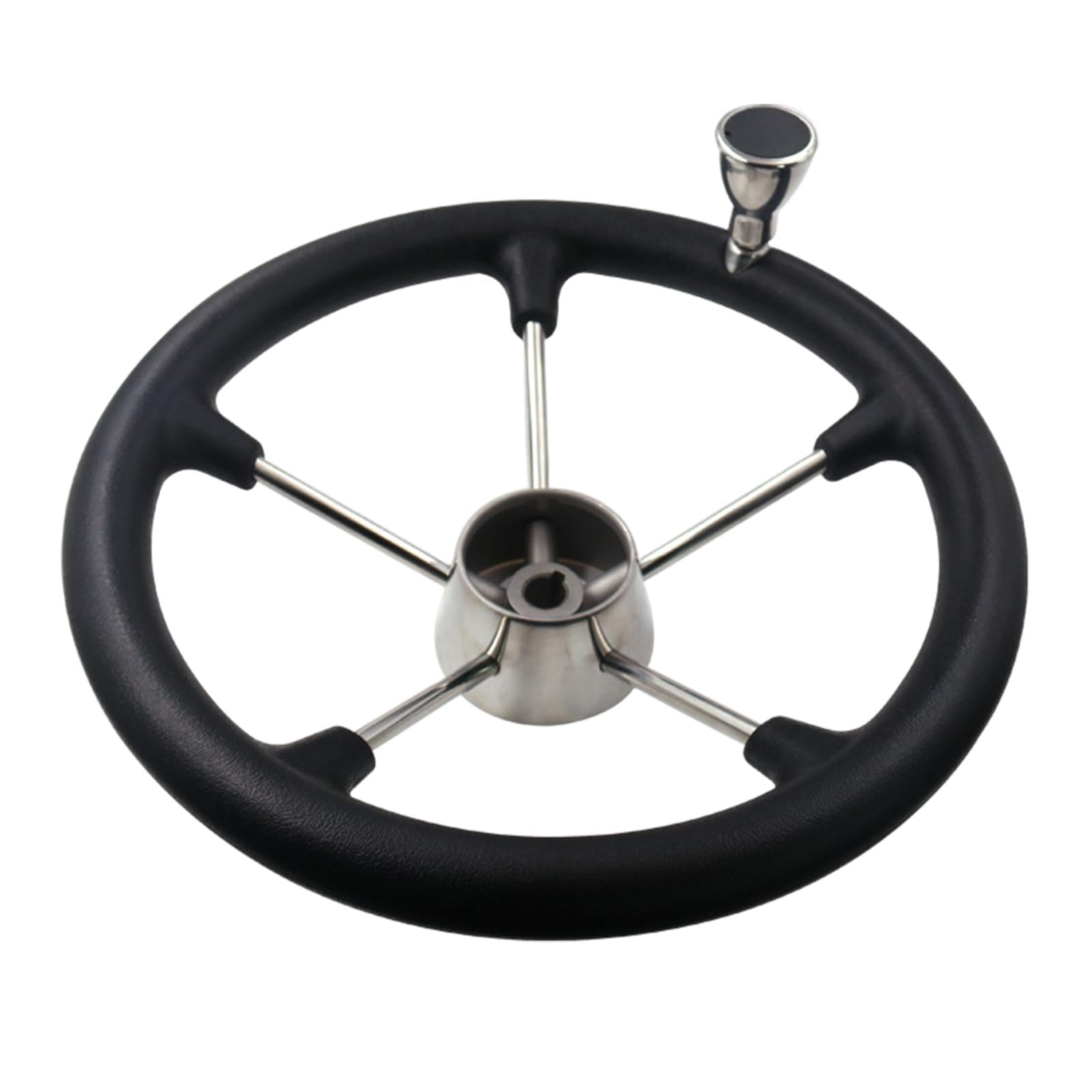 Yaegarden 5 Spoke Boat Steering Wheel Stainless Marine Wheel with Black Foam 