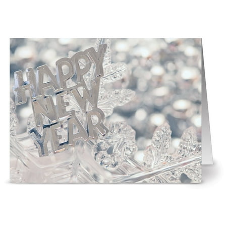 - 24 New Year's Note Cards - Shiny New Year - Blank Cards - Gray Envelopes Included