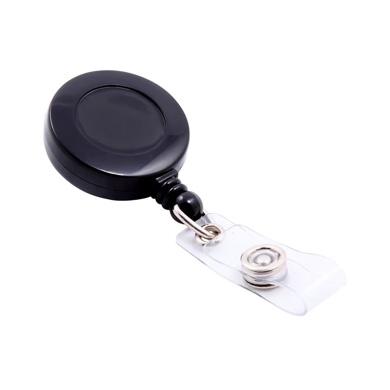 SICURIX Standard Round ID Badge Reel with Belt Clip, Black, Pack of 6