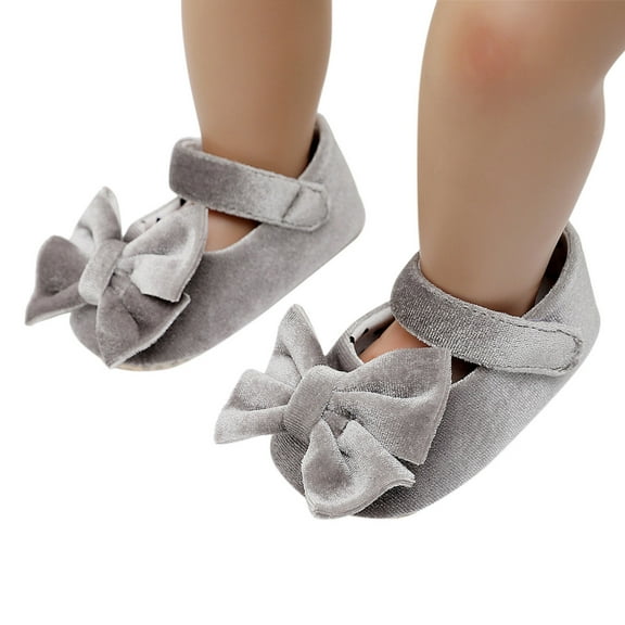 Liyamei Girls with Bowknot Anti Skid Sole Walker Princess Dress Wedding Shoes Size 0-6 Months