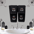 thumbnail image 5 of Serafina Home Halloween Hand Bathroom Towels Set of 2 - Black Cotton Embroidered Skeleton “Dry Your Hands” - 16 x 25” Perfect Fall Bath Home Decor, 5 of 7
