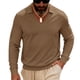 thumbnail image 2 of pstuiky Camisas de invierno de manga larga para hombre, Blusa informal de manga larga con cuello en V y solapa para hombre, de color liso top de hombre xl, 2 of 6