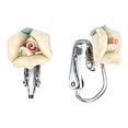 thumbnail image 3 of 1928 Jewelry Women's Bridal White Porcelain Rose Clip On Earrings, 3 of 4