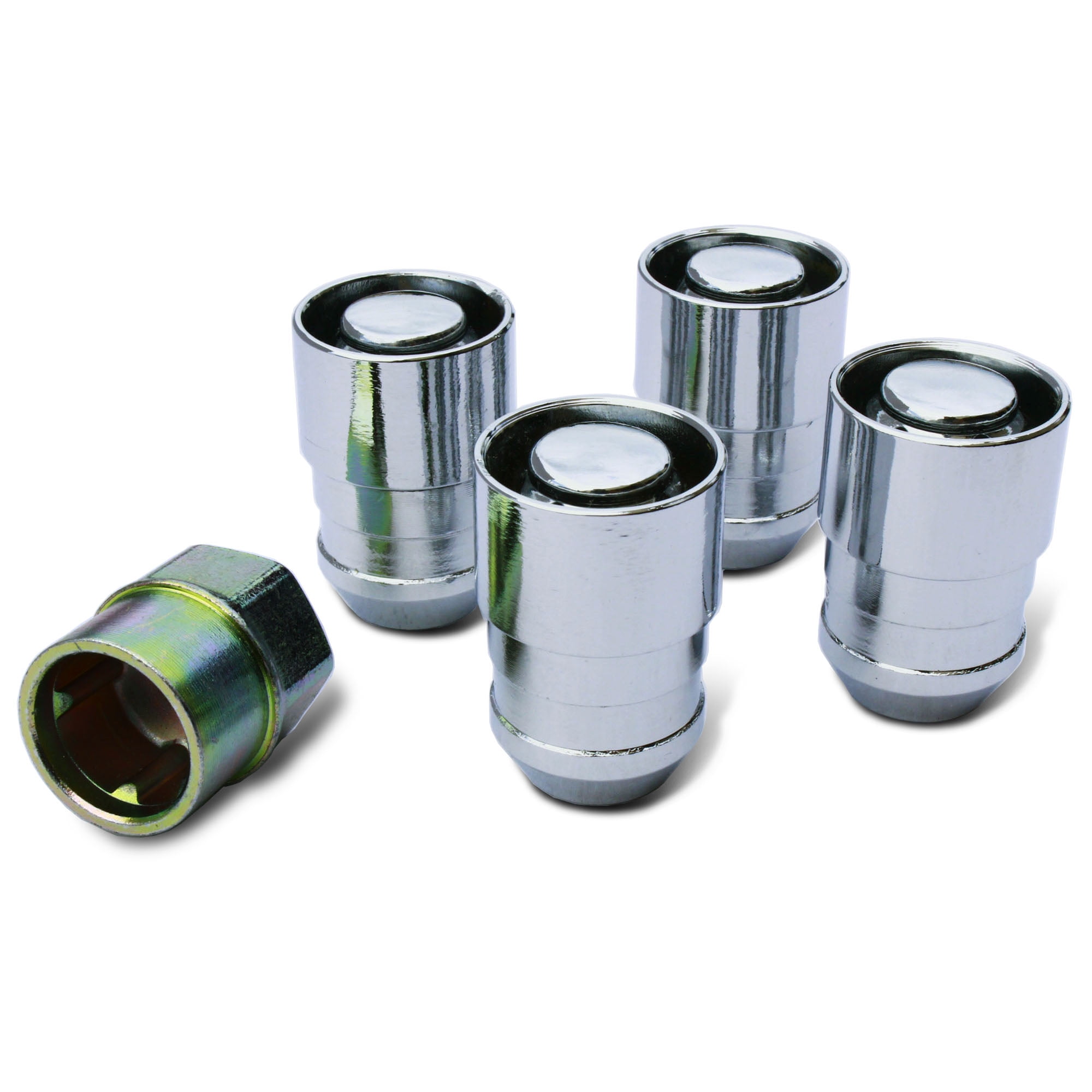 WheelGuard G0905 Chrome Cone Seat Wheel Lock Set, Thread 14mmx1.5