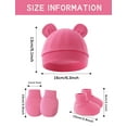 thumbnail image 7 of FEOYA Baby Girl Hospital Cap Newborn Cotton Hat Mittens Infant Bear Ears Baby Boy Beanie Caps Preemie No Scratch Mittens Preemie Hat Mitten Sock Set 4 Pack for 0-6 Months(Pink White Purple Red), 7 of 7