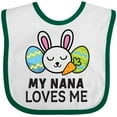 thumbnail image 3 of Inktastic My Nana Loves Me with Bunny and Easter Eggs Boys or Girls Baby Bib, 3 of 4