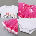 thumbnail image 5 of FYMNSI Baby Girl Toddler Kids 1/2 1st 2nd Birthday Cake Smash Outfit Short Sleeve Romper Tutu Skirt Bowknot Headband 3pcs Set 2 Years Hot Pink - Love Heart, 5 of 7