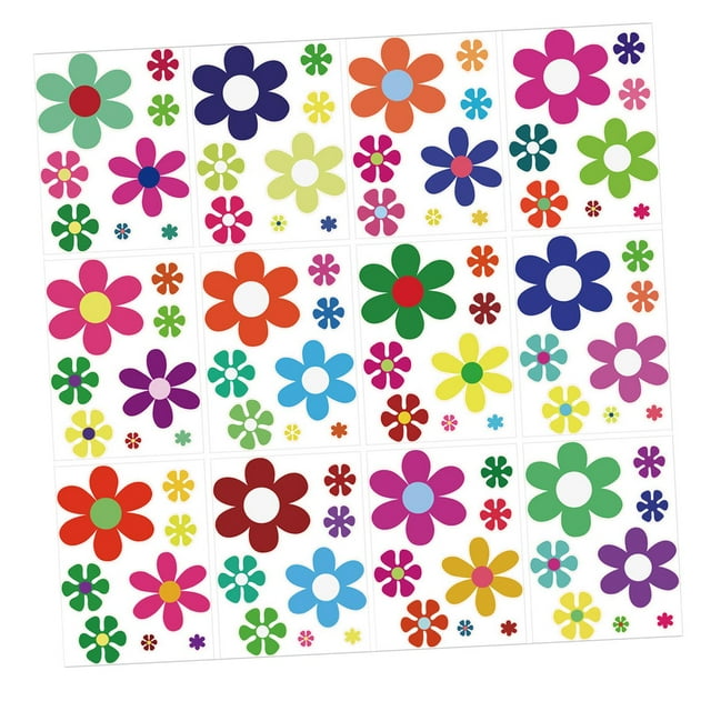 12 pegatinas de pared de flores coloridas, pegatinas de pared de margaritas, pegatinas de margaritas para coche, pegatinas de flores para