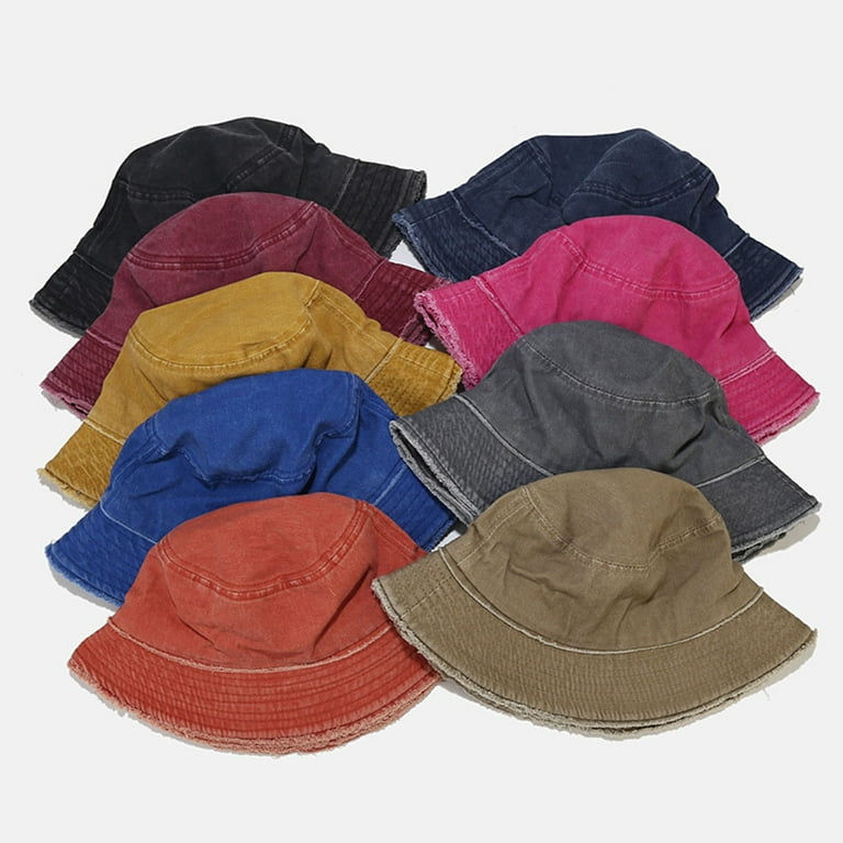 JDEFEG Hats for Men Women Slouch Hat Men 62 Women Sun Beach Hat Teens Girls  Wide Brim Summer Fisherman's Caps Floppy Hat Men Bucket Hat Blue 