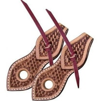 Showman Basketweave Tooled Light Leather Slobber Straps