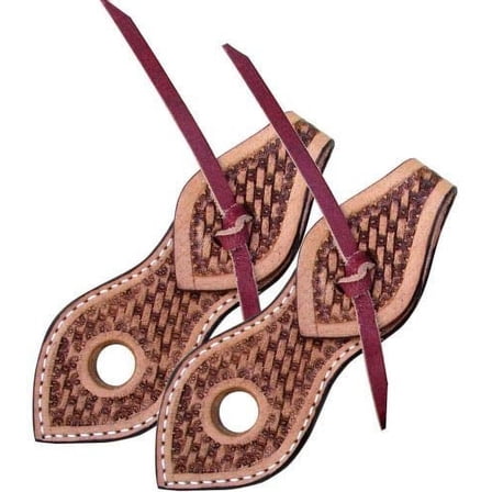 Showman Basketweave Tooled Light Leather Slobber Straps