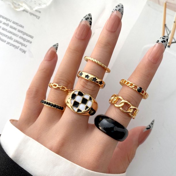 moon star anillos de coincidencia para mujeres anillos mujer oro anillo conjunto bagues niñas anillo bohemia joyería slytherin accesorios Gao Jiahui unisex