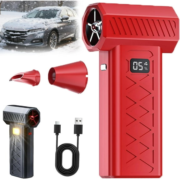 2026 Upgraded Led Turbo Snow Blower, Snowver Led Turbo Blower, 6 Gear Adjustable Super Power Turbo Breeze Electric HandheldBlower, for Car,Home,Keyboard,Computer