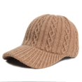 thumbnail image 2 of VONCOS Women Cable Knit Baseball Cap for Women Thick Warm Fall Winter Knitted Hat with Adjustable Strap for Daily Outdoor Use, 2 of 4