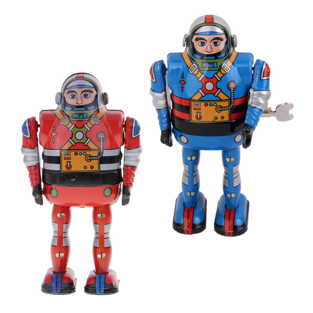 Details about   Retro Wind Up Robot Astronaut Metal Tin Toy Kids Adult Collectible Toys 