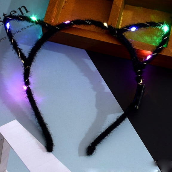 LED Glowing Hairband - Flexible Light Up Flash Headband for Club Party Concert, Unisex Adult/Children, Plastic Stretch Fabric, Battery Powered, Fashion Gift (1PC with Batteries)