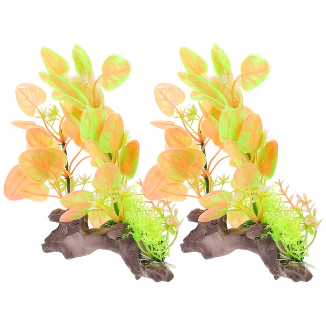 YSNOOWE 2Pcs Artificial Water Plants Realistic Design Water Environment Friendly Aquarium Owners