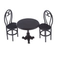 thumbnail image 2 of Juego de Asiento de Comedor Móvil en Miniatura 1:12 Estilo de Moda Patio de Juegos Metal Negro Sunnimix Dollhouse Miniatures, 2 of 8