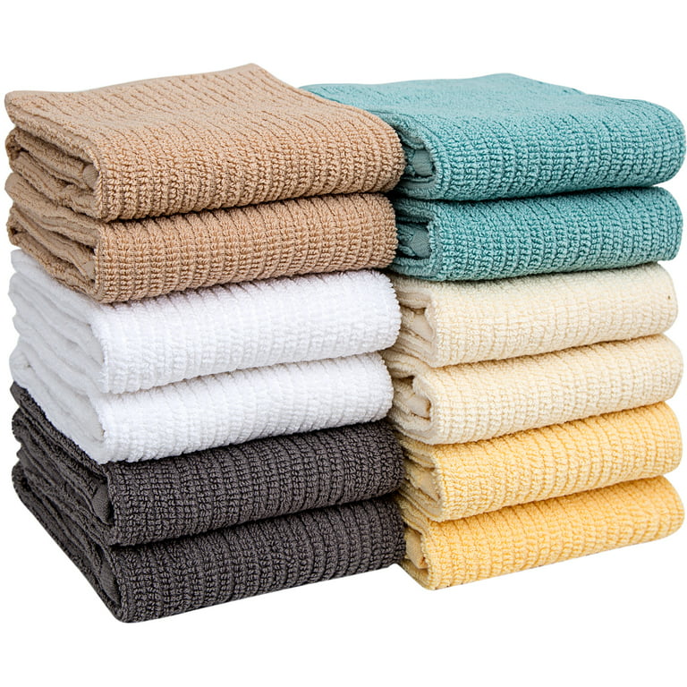 Bumble 12-Pack Barmop Kitchen Towels / 16” x 19” Premium Kitchen Hand  Towels/Super Absorbent Heavy Weight Cotton/Ribbed Weave