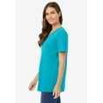 thumbnail image 3 of Woman Within Plus Size Perfect Short-Sleeve V-Neck Tee (Petite Available), 3 of 6