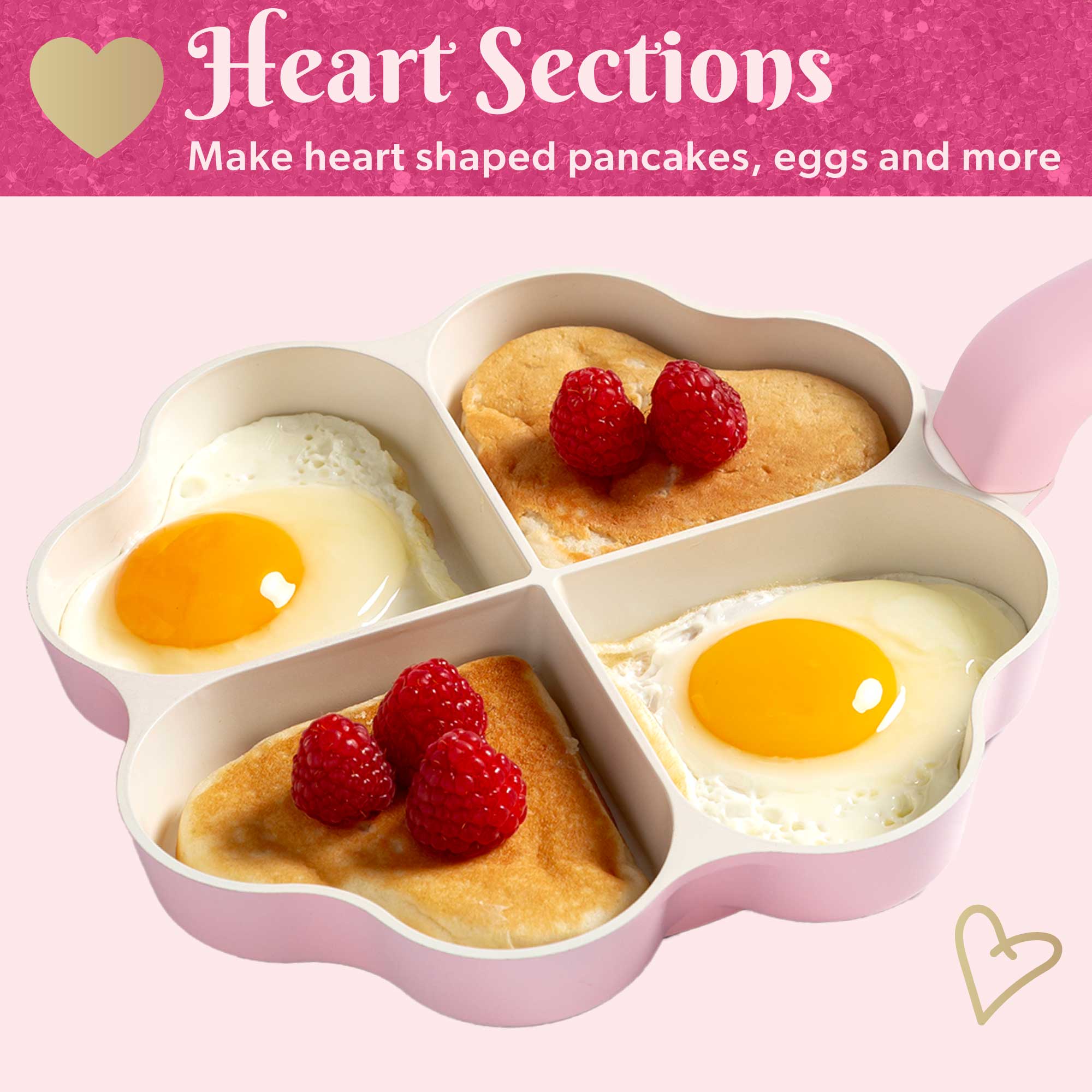 Paris Hilton 8-Inch Heart-Shaped Ceramic Nonstick Frying Pan, Pink photo 5