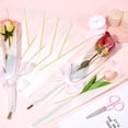 thumbnail image 4 of Bolsas de plástico blanco para envolver ramos de flores, 100 unidades, con cinta de malla de poliéster de 10 yardas., 4 of 9
