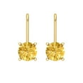 thumbnail image 3 of Clara Pucci 1.5Ct Natural Citrine Round Cut VVS1 Lever Back Drop Dangle 18k Solid hypoallergenic Gold Designer Earrings For November, 3 of 7