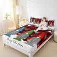 thumbnail image 4 of Homewish Colorful Kawaii Gnome Twin Sheet Sets.Merry Christmas Twin Fitted Sheet,Red Black Plaid Flat Sheet For Girls Teens,Breathable Home Decor,3-Piece, 4 of 7