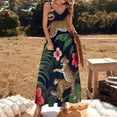 thumbnail image 3 of Tropical Leopards Vibrant Flowers Jungle Sleeveless Suspender Dress Summer Fashion Casual Long Dress, 3 of 9