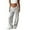 Light Gray, variant on Womens High Waist Cross Waist Wide Leg Pants Soft Stretch Casual Loose Fit Everyday Trousers with Pockets,XS