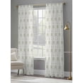 thumbnail image 4 of Palm Trees Sheer Curtains 2 Panels Set Retro Luxury Green Palm Tree Beige Texture Sheer Window Curtains Light Filtering Rod Pocket Voile Drapes for Bedroom Living Room 52"X84", 4 of 8