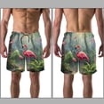 thumbnail image 3 of luoweisi Men's Beach Shorts Quick Dry Swim Trunks with Mesh Lining Flamingo L, 3 of 5