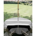 thumbnail image 3 of Outdoor Tablecloth with Umbrella Hole Zipper Black Stripe Round Tablecloth 60" Waterproof Outside Table Cloth Modern Rustic Horizontal Black Striped Patio Table Cover Tablecloths for Picnic Party, 3 of 8