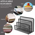 thumbnail image 4 of Metal Mesh Desktop Organizer File Folder Letters Magazine Holder for Home Office (Black), 4 of 4