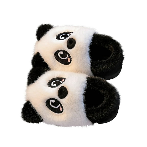 ZACPNCV Kids Slippers Girls Boys Winter Warm Fuzzy House Slippers Toddler Non-Slip Plush Lined Soft Indoor Outdoor Home Shoes White