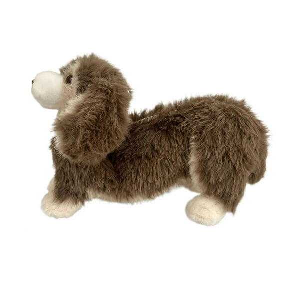 Realistic Dog Toy Backpack Decor Figurine with Zippered Pocket for Daily Use