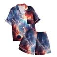 thumbnail image 1 of Luvoko Child Girls' Short Sleeved Shorts Pajama Set With Star Elment Print For, 1 of 4