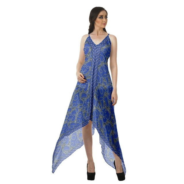 Moomaya Printed Boho Backless Dress Summer V Neck Halter Dresses Women