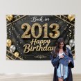 3*5FT Back in 2013 Birthday Decorations Banner Black & Gold Party ...