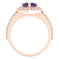 thumbnail image 4 of Halo Engagement Ring for Women - 2.03ct Simulated Alexandrite in 14K Rose Gold Promise Ring, 4 of 6