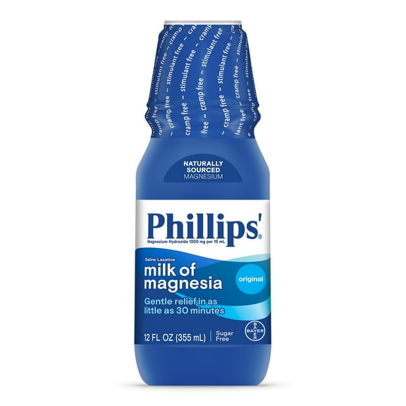 Phillips' Milk of Magnesia Liquid Magnesium Laxative Original, 12 oz, Bottle