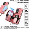 thumbnail image 3 of Phone Case for Samsung Galaxy A32 4G 6.4 inch Zipper Wallet Cover with Credit Card Holder Slot Shoulder Crossbody Strap Long Lanyard Leather Cell A 32 32A S32 G4 SM-A325M/DS Women Girls Pink, 3 of 13